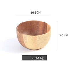 Acacia Kitchen Tableware Teak European Noodle Soup Rice Serving Natural Wholesale Small Mini Salad Set Acacia Wooden Bowl