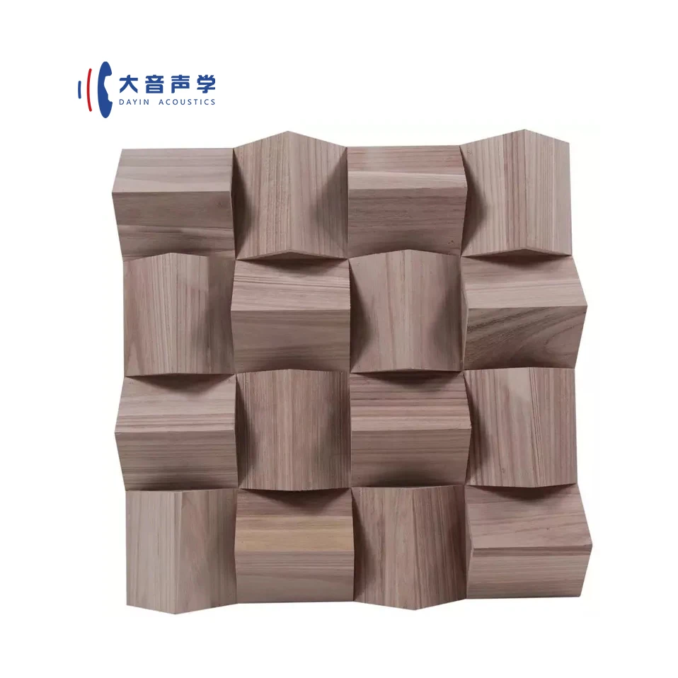 Diy 3D Triangle Wooden Wall Ceiling Sound Proof Sound Wood Acoustic Panel Acoustic Diffuser