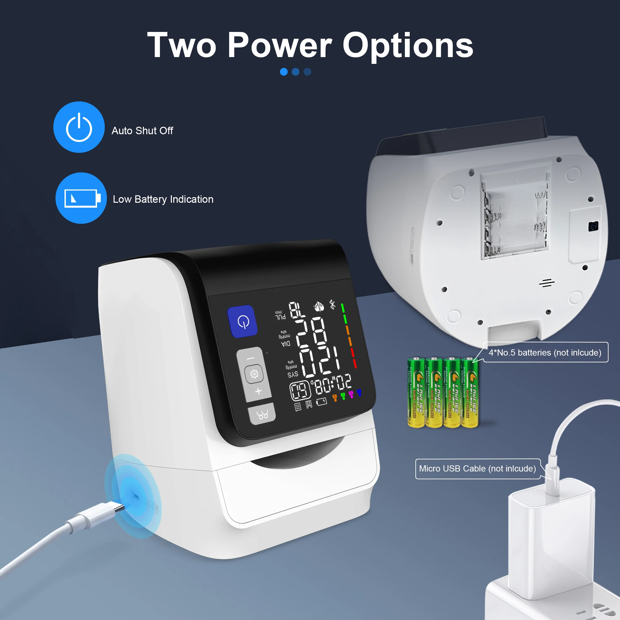 Factory Price LED Automatic Smart Sphygmomanometer Digital Blood Pressure Monitor Monitor Upper Arm Tunnel Sphygmomanometer