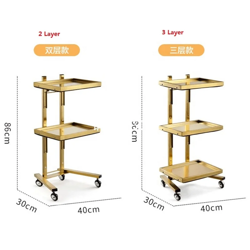 
Foshan Factory New Style Stainless Steel Hair Salon Trolley With Wheels 