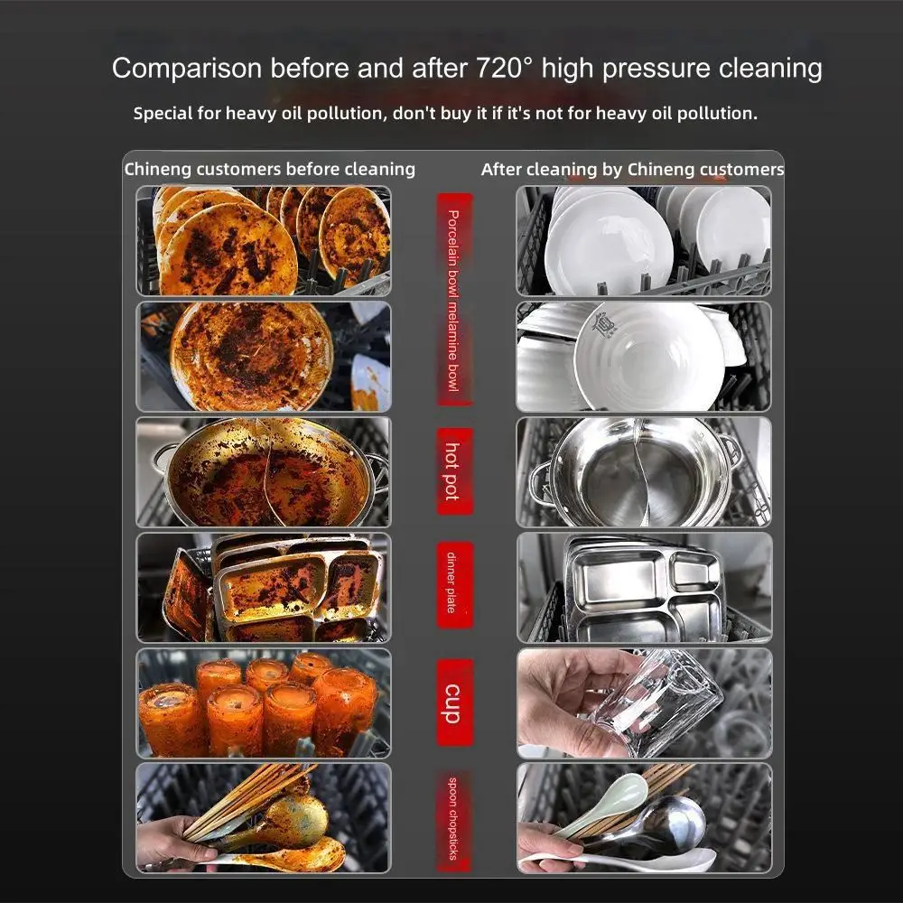 High efficiency Fully automaticcommercial dishwasher Washes about 2,300 18cm dishes per hour smart dishwashers