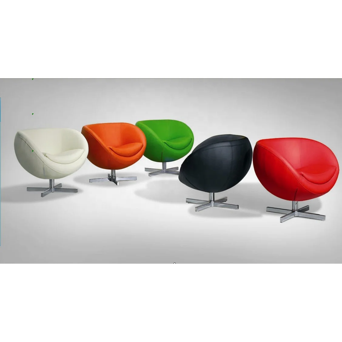 Modern Nordic Living Room Hotel Lobby Parlour Round Boucle Dining Chair Leather Fabric Accent Swivel Lounge Egg Ball Chair