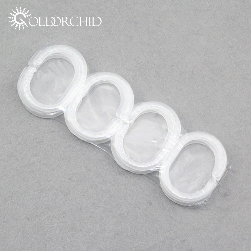 
C-Shaped Oval Good Elasticity Double Plastic Shower Curtain Hooks Plastic Shower Curtain Rings 