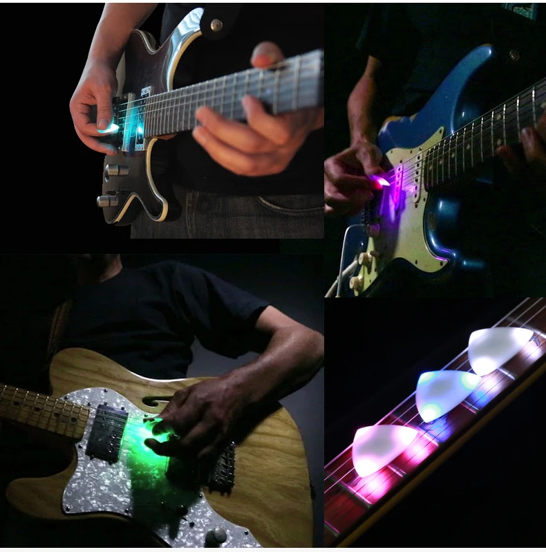 Wholesale LED Glowing Guitar Touch Luminous Pick Stringed Instrument Plectrum Guitar Pick for Bass Electric Guitar