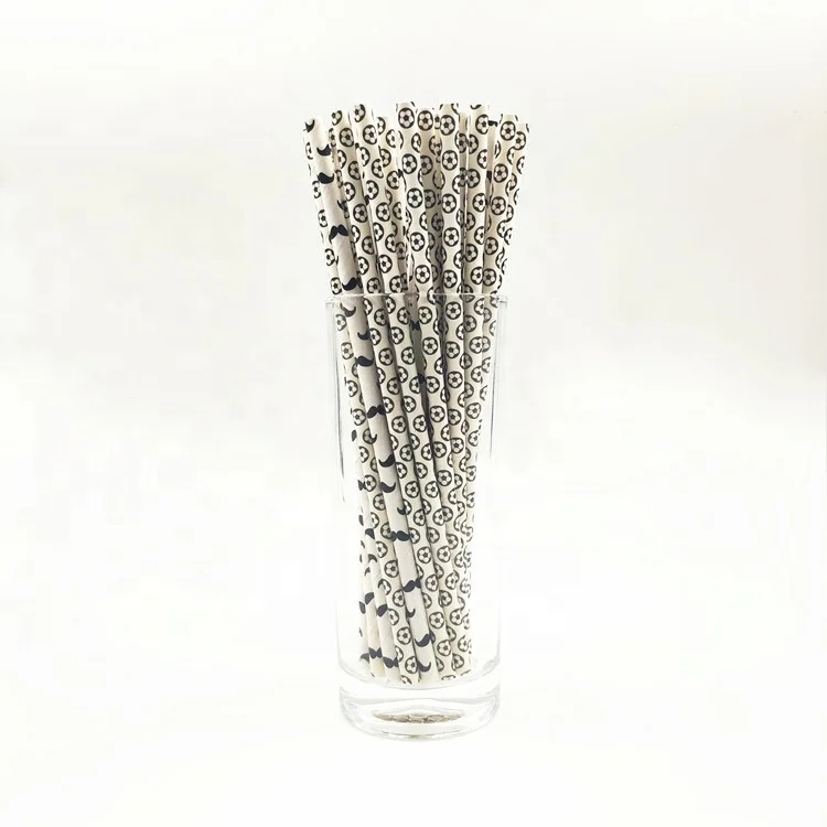 
Football Soccer Mustache Designs Fashionable Party Decorations Drinking Paper Straws Good Quality 6x197mm Great for activites 