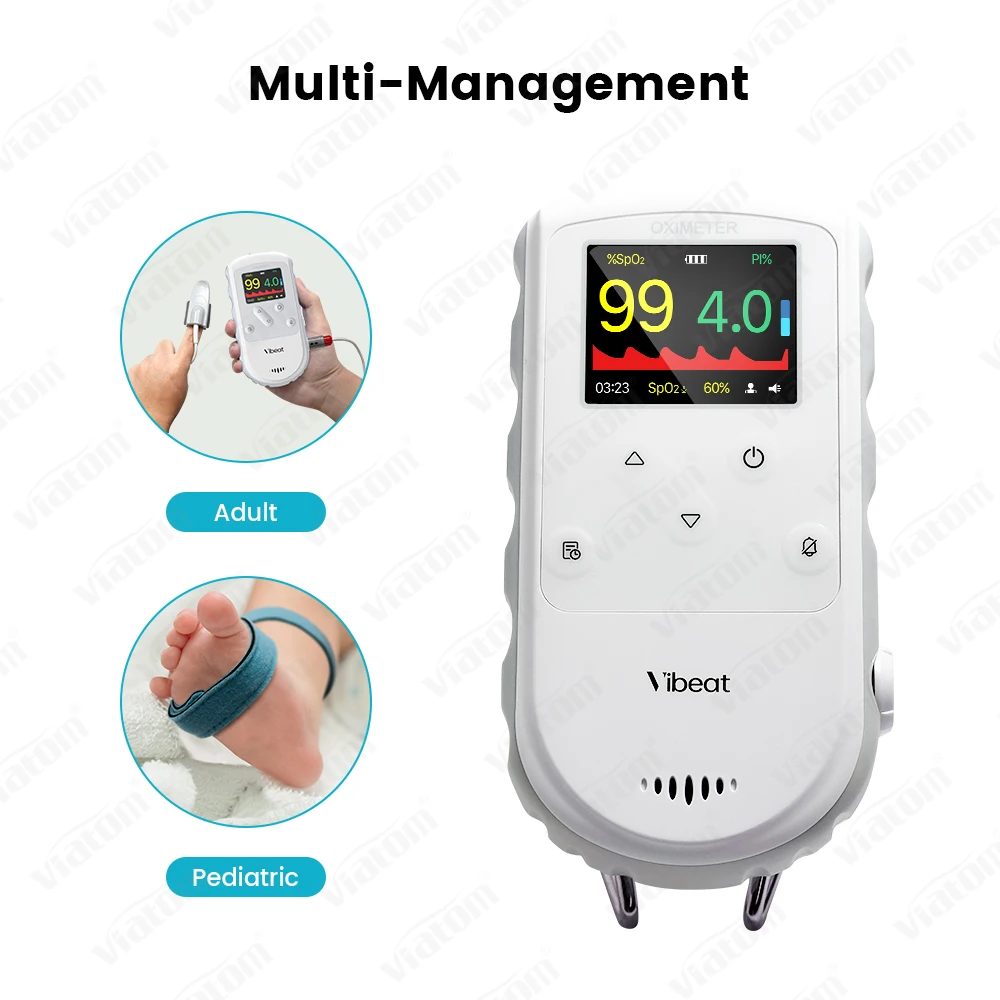 Vibeat PC66B Adjustable Alarm Puls Oximeters Portable Children Apnea Sleep Device Handheld Finger Oximeters