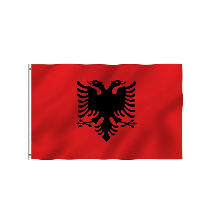 Low Moq Directly Delivery Custom Size 100% Polyester National  albanian flag