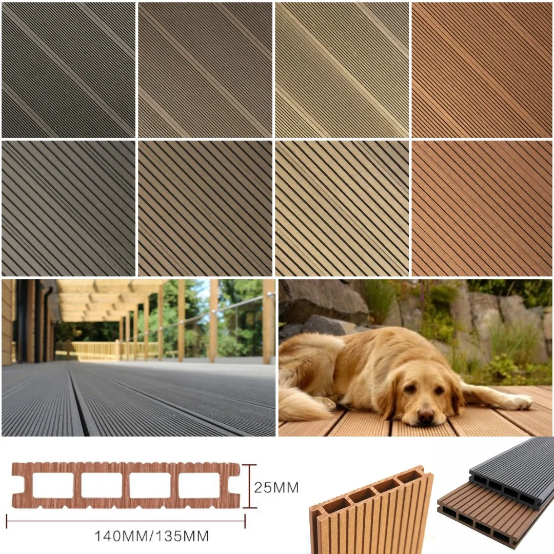 Eco-friendly Wood Plastic Composite WPC Floor Eco Decking Plank Crack-Resistant Outdoor WPC
