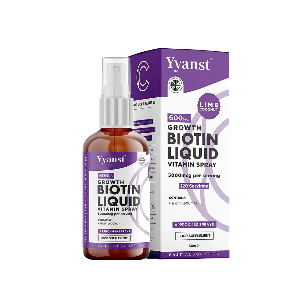 Private Label Organic Vegan Hair Nails Growth Metabolism Boost Biotin Drops Essential Nutrients B Complex Vitamins Liquid Biotin