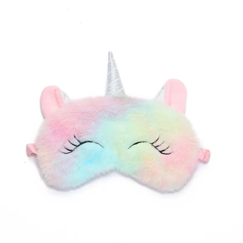 
Unicorn Sleeping Mask Cute Unicorn Horn Soft Plush Blindfold Eye Cover for Women Girls 
