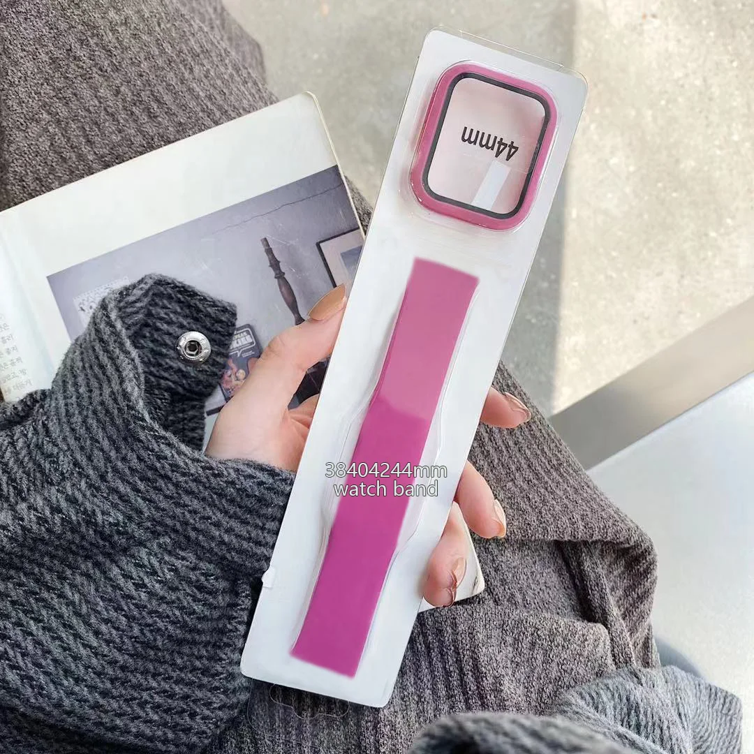 
luxury silicone designer watch band for ap ple watches sport bands for iwatch t500 w26 hw16 hw22 44mm 42mm 40mm 38mm 