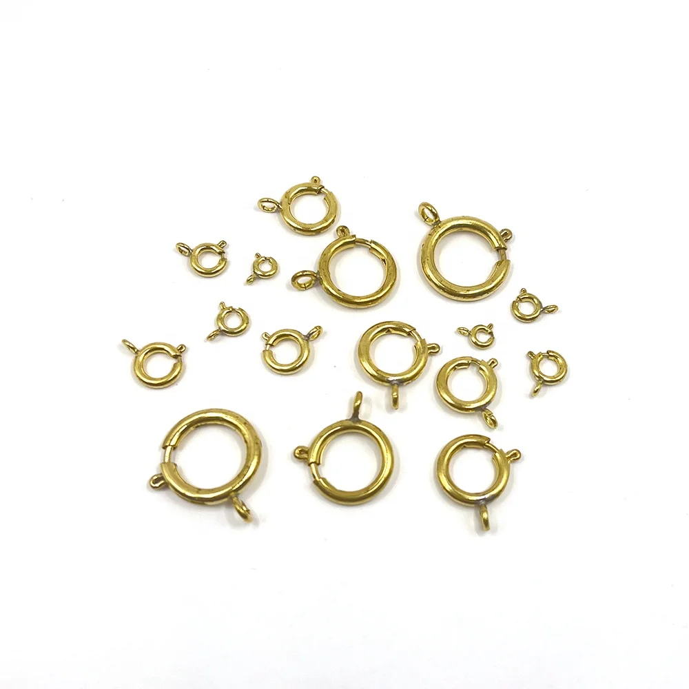 Raw Brass Spring Ring Clasp Open Ring Jewelry Clasp for Chain Necklace Bracelet Connectors DIY Jewelry Making Supplies Findings