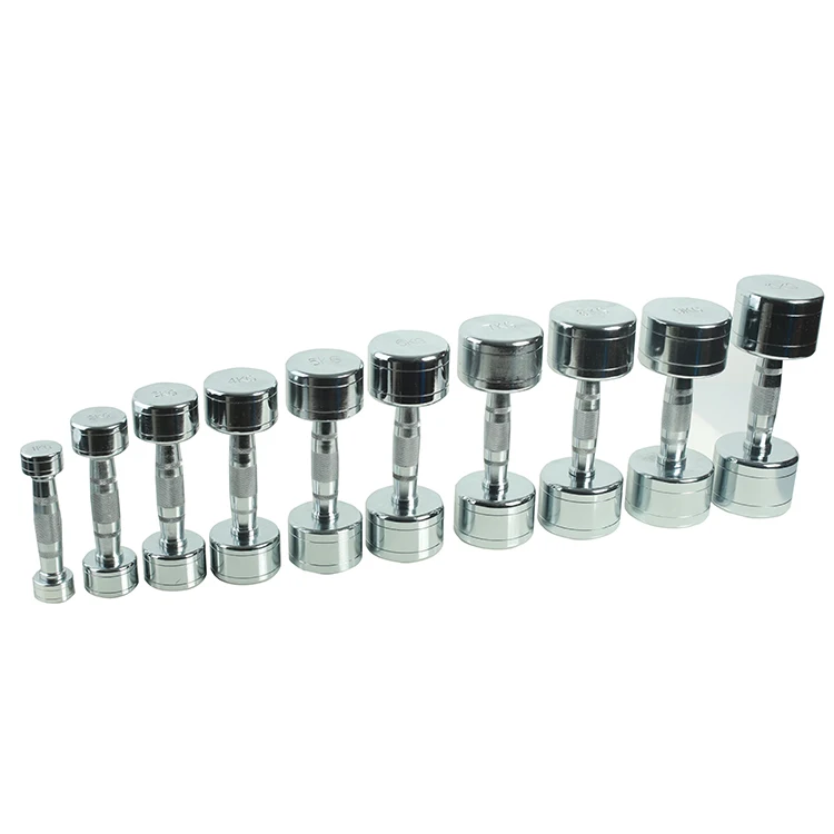 Wholesale Round Dumbbell Bodybuilding Weight Lifting High Chrome Stainless Steel Dumbbell