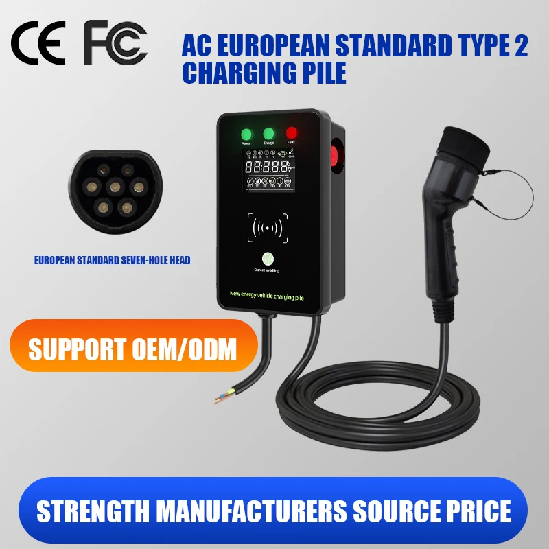 CE AC 7kw 220V 32A 1 Phase Type 2 EV Charger Pedestal with RFID APP OCPP Vehicle Charger