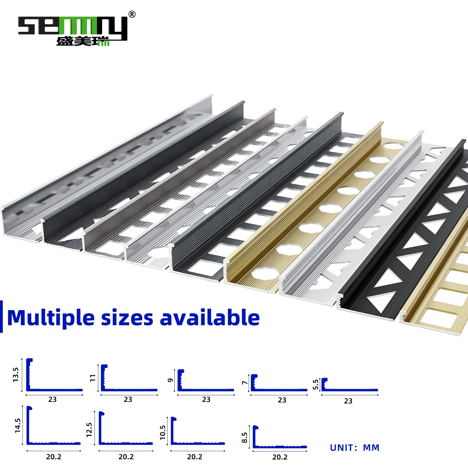 Factory wholesale free fittings l type aluminium tile trim for all kinds of shopping mall hotel wall decoration tile fittings