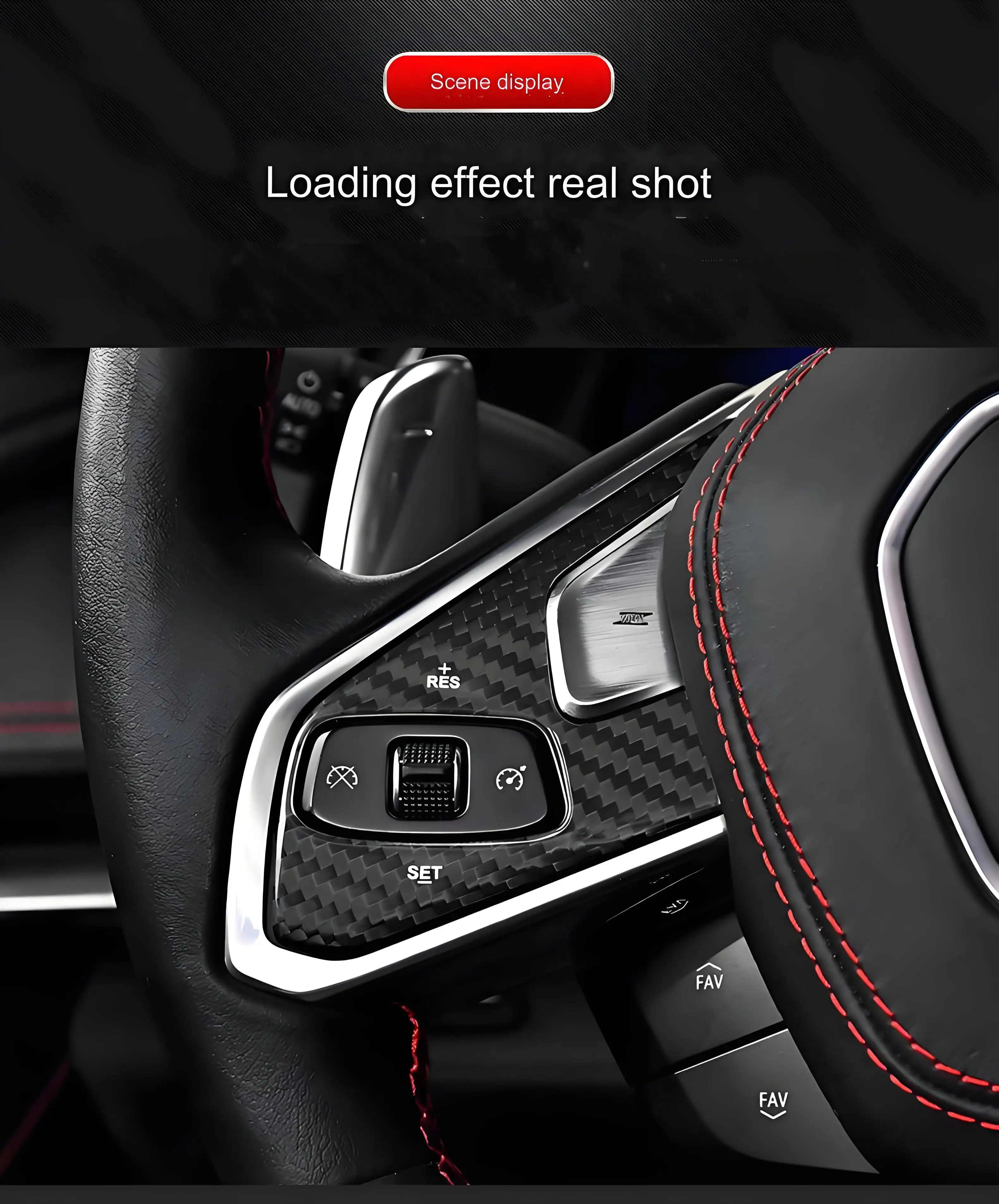 Real Carbon Fiber Car Steering Wheel heating switch button frame for Corvette C8 Interior Accessories