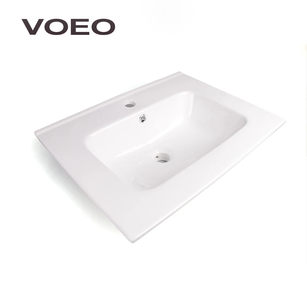 Countertop sink,ceramic washing basin, thin-edged white color rectangle wash basin for modern bathroom