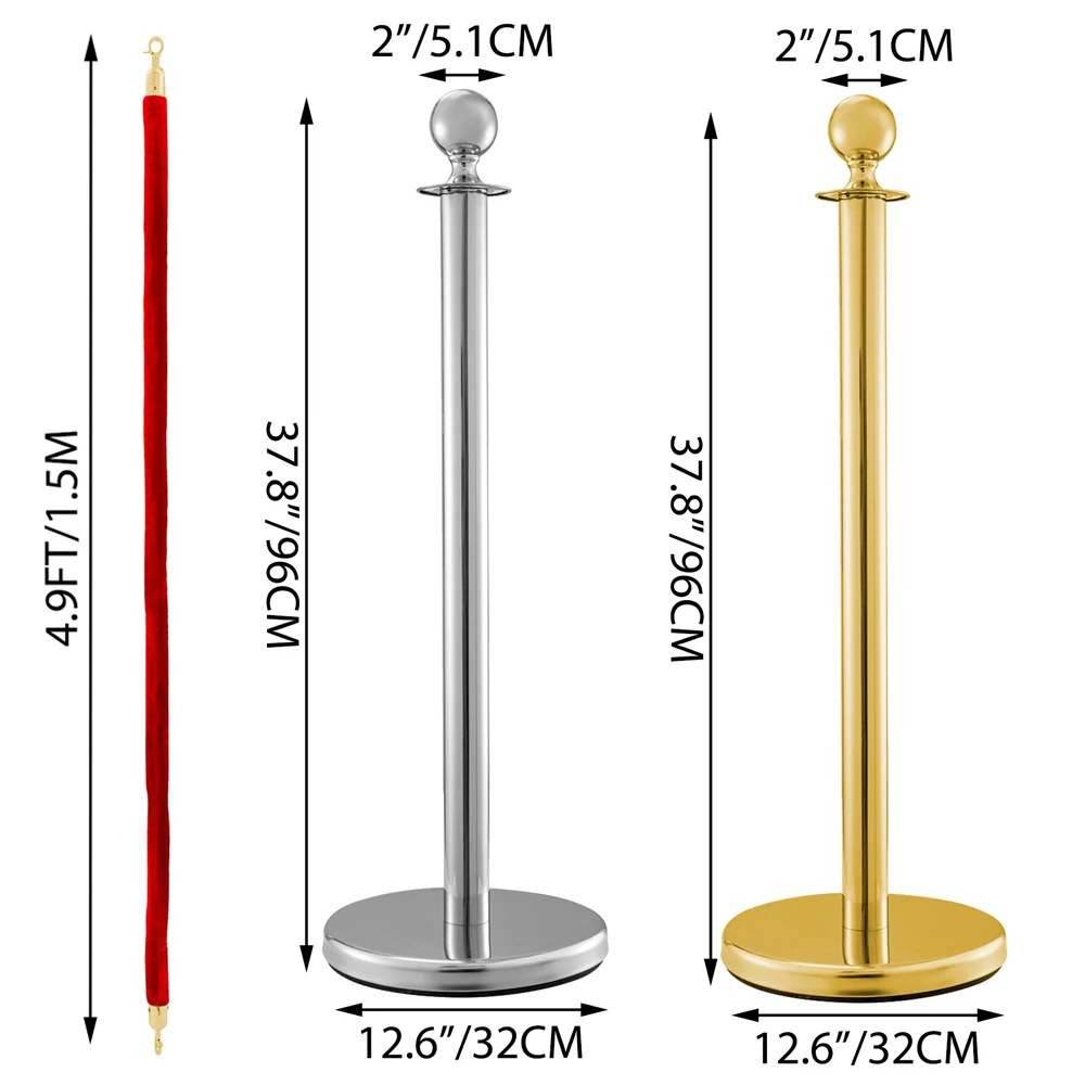 1.5M wedding Queue Stanchions post Retractable Belts Barrier Stainless Steel Crowd Control Stand Line Dividers Flexibarrier
