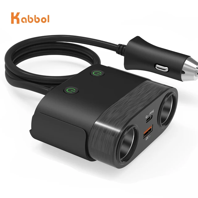 
120W Car USB Power Socket KC Certificate PD Type C Charger Car Power Adapter Charger Station 12V 24V 36V 48V Charger 