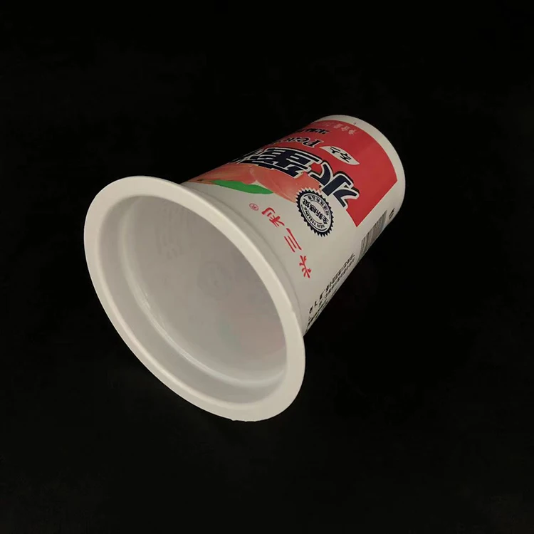 330ml 350ml Plastic yogurt cup juice beverage cup with aluminium foil heat seal lid