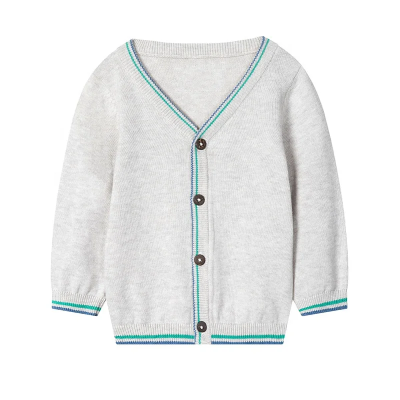 
Gabbyloop baby sweater outfits cardigan knitwear V neck pure cotton stripe baby clothes 