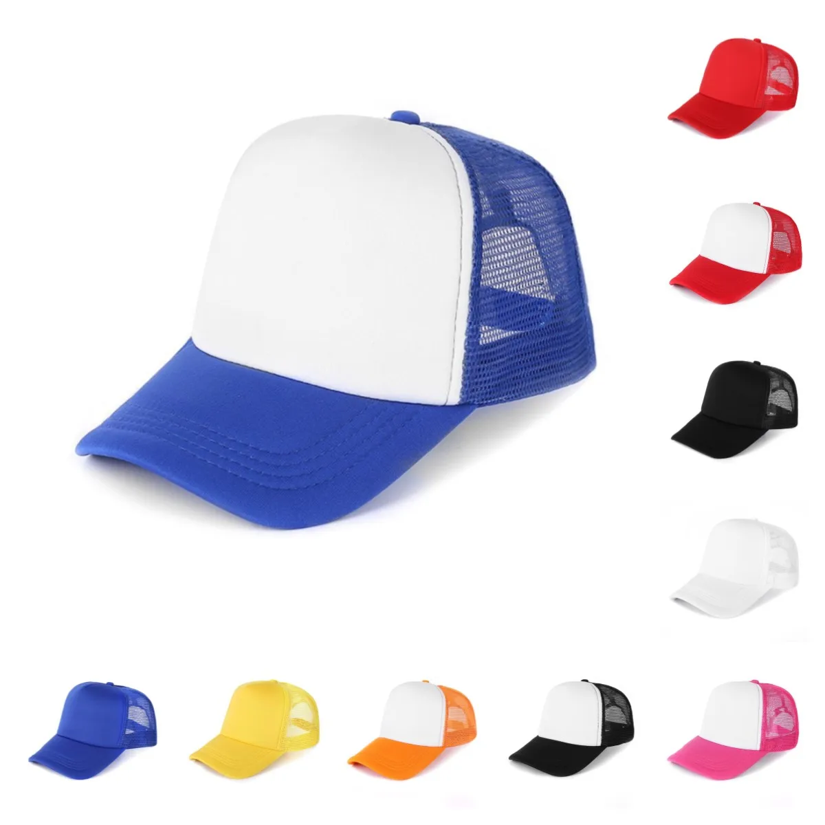manufacturer custom logo blank 5 Panel foam mesh baseball trucker hat Advertising promotional hats caps