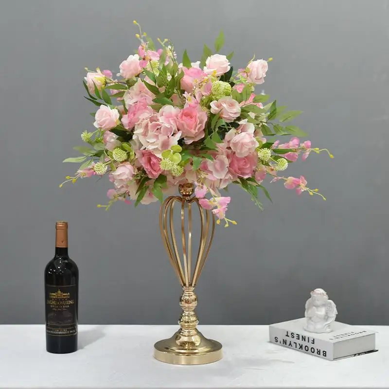 Creative Iron Art Deco Candlestick Vase Tabletop Wedding Banquet Metal Decor Home Living Room Floral Arrangements Hotel Banquet