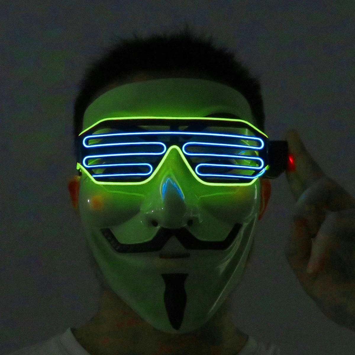 Красочные светодиодные очки с мигающими затворами пластиковые неоновые светящиеся Оттенки для праздничных вечеринок рождественские