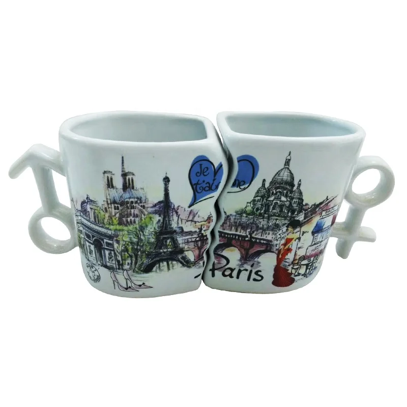 Heart shape ceramic pink couple mug,heart love ROMANTIC valentines day 2pcs set CERAMIC COFFEE TEA MUGS