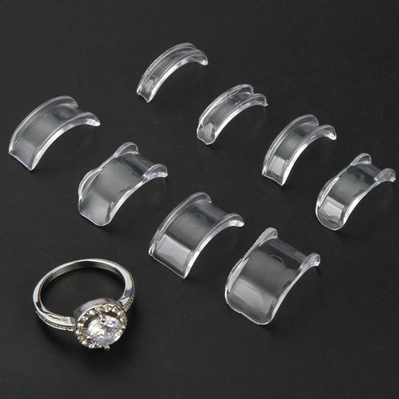 8 Sizes Silicone Invisible Clear Ring Size Adjuster Loose Rings Reduce Sizer for Jewelry Tools