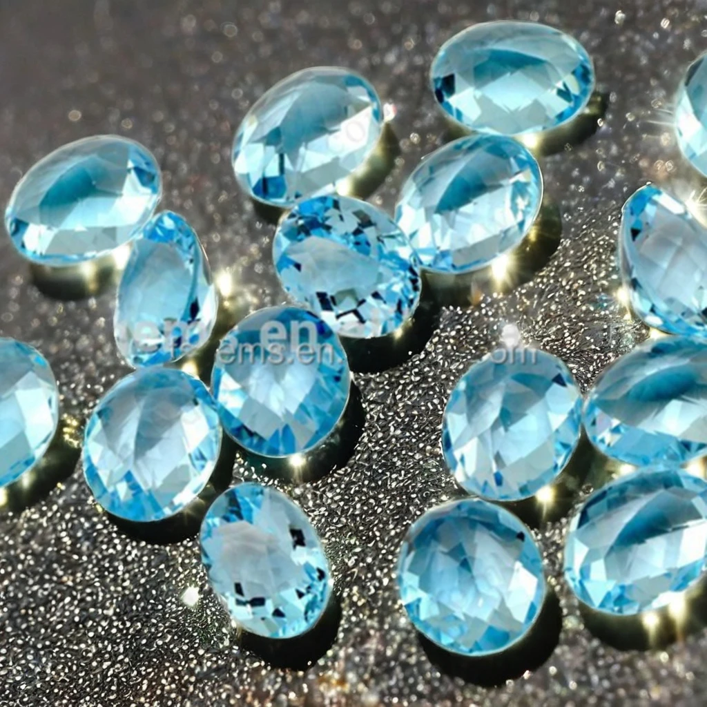 Best Price Wholesale Blue Topaz High Quality Oval Sky Blue Crystal Gemstone Jewelry Making Heart Pear Emerald Glass Jewelries