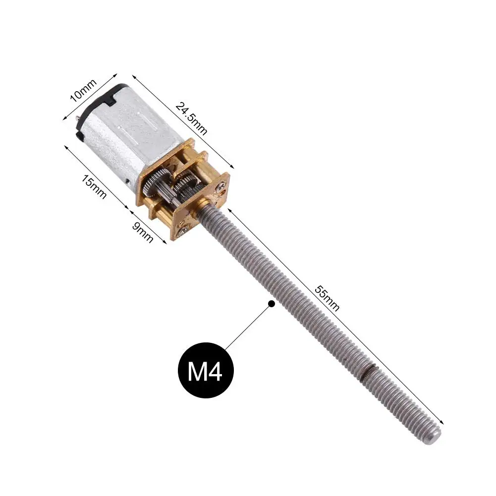 Миниатюрный металлический редукторный двигатель N20 M4 55 мм шариковый винт редуктор скорости постоянного