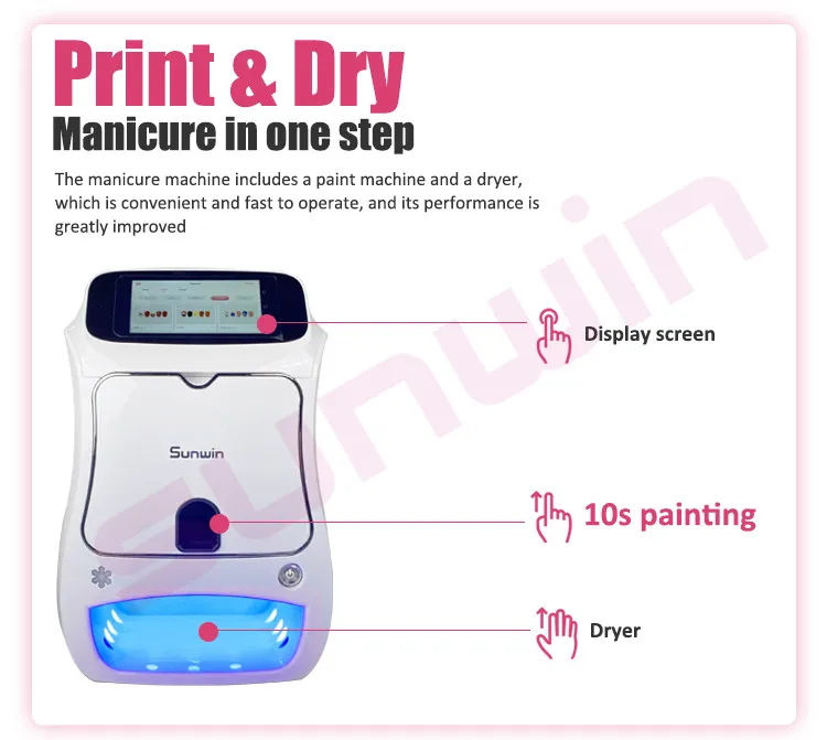 3D Digital finger print WIFI smart electric kit Art Painting printing nail design machine Nail Art printer
