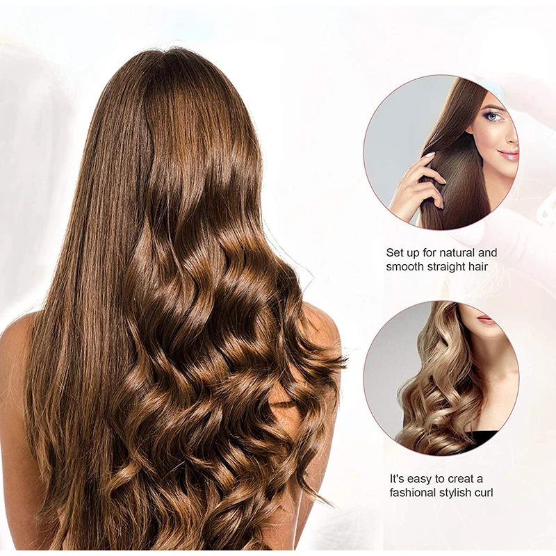 Fast Heating USB Mini Portable Ceramic Wireless Flat Iron Cordless Hair Straightener And Curler 2 in 1  With Type-C Charger