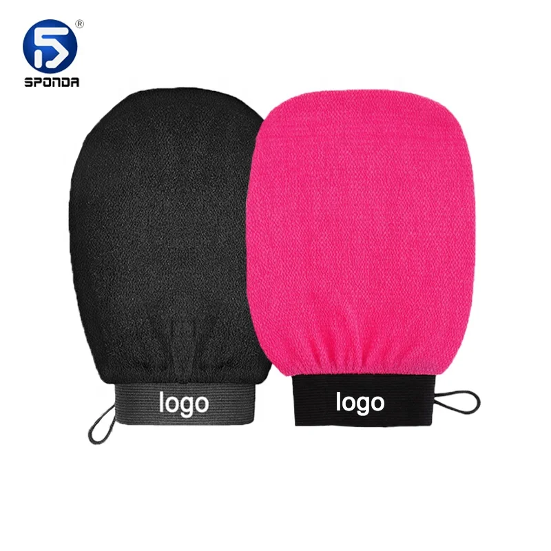 Корейские отшелушивающие перчатки для чистки тела с логотипом на заказ 100% натуральные рукавицы ванны из