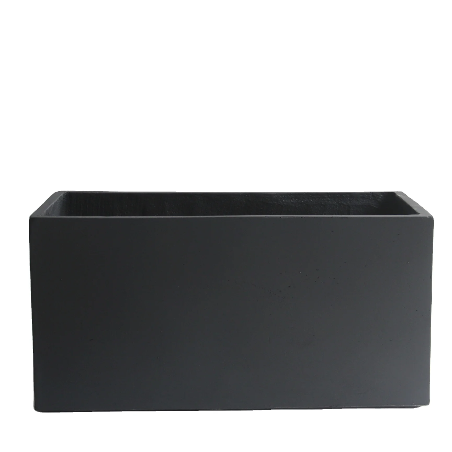 Large Iron Red Rectangular Plant Pot Big Fiberglass Planter Box Outdoor Fiber Clay Cement Garden Flower pot