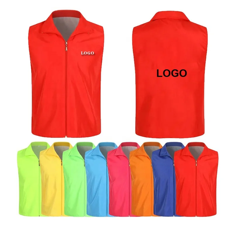 Недорогой рекламный жилет унисекс на заказ, рекламный жилет с индивидуальным логотипом