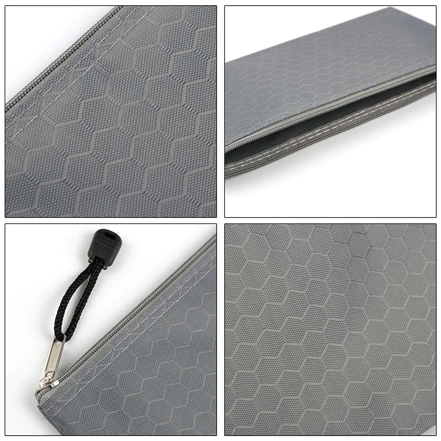 Custom Logo Waterproof Oxford Cloth A4 Zipper Lock Document Pouch Bag Zipper Pockets File Folder for Office Supplies