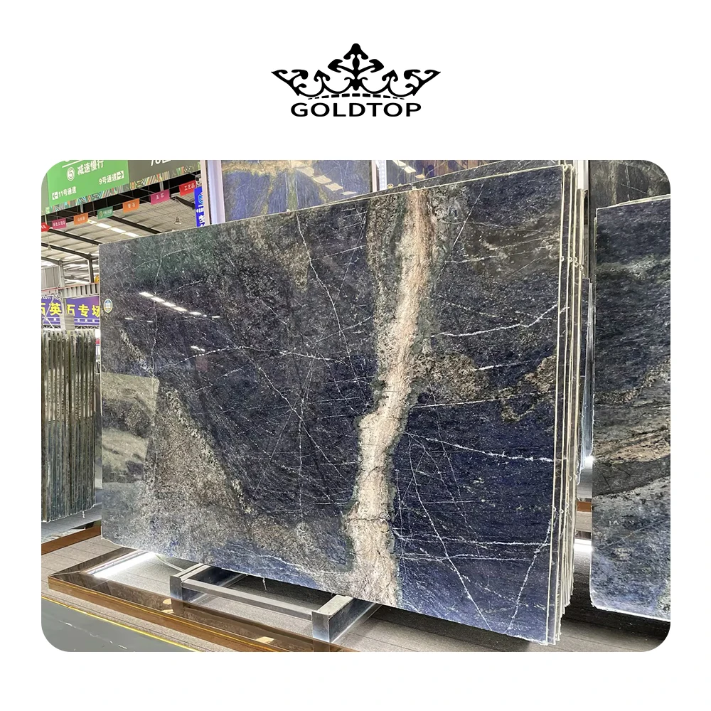 GOLDTOP OEM/ODM marmor мраморный фон для украшения стен дома роскошный стиль натуральный камень синяя мраморная плитка для пола