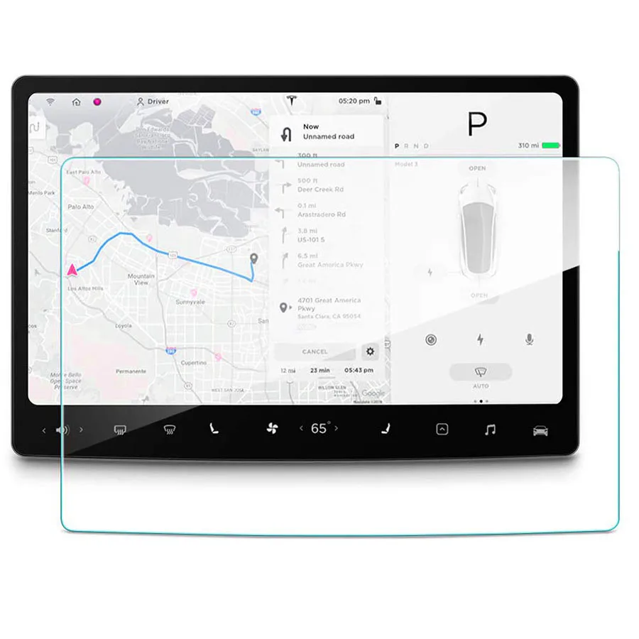 Premium Clear Tempered Glass Film Shield Anti Blue Light Screen Protector For Tesla Model 3 S X