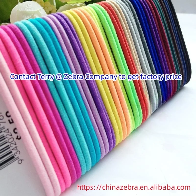 50*3mm High Elasticity Elastic Hair Bands Cute Candy Color No Hurt Hair Soft Ponytail Holders Hair Ties Bobbles For Girls Kids