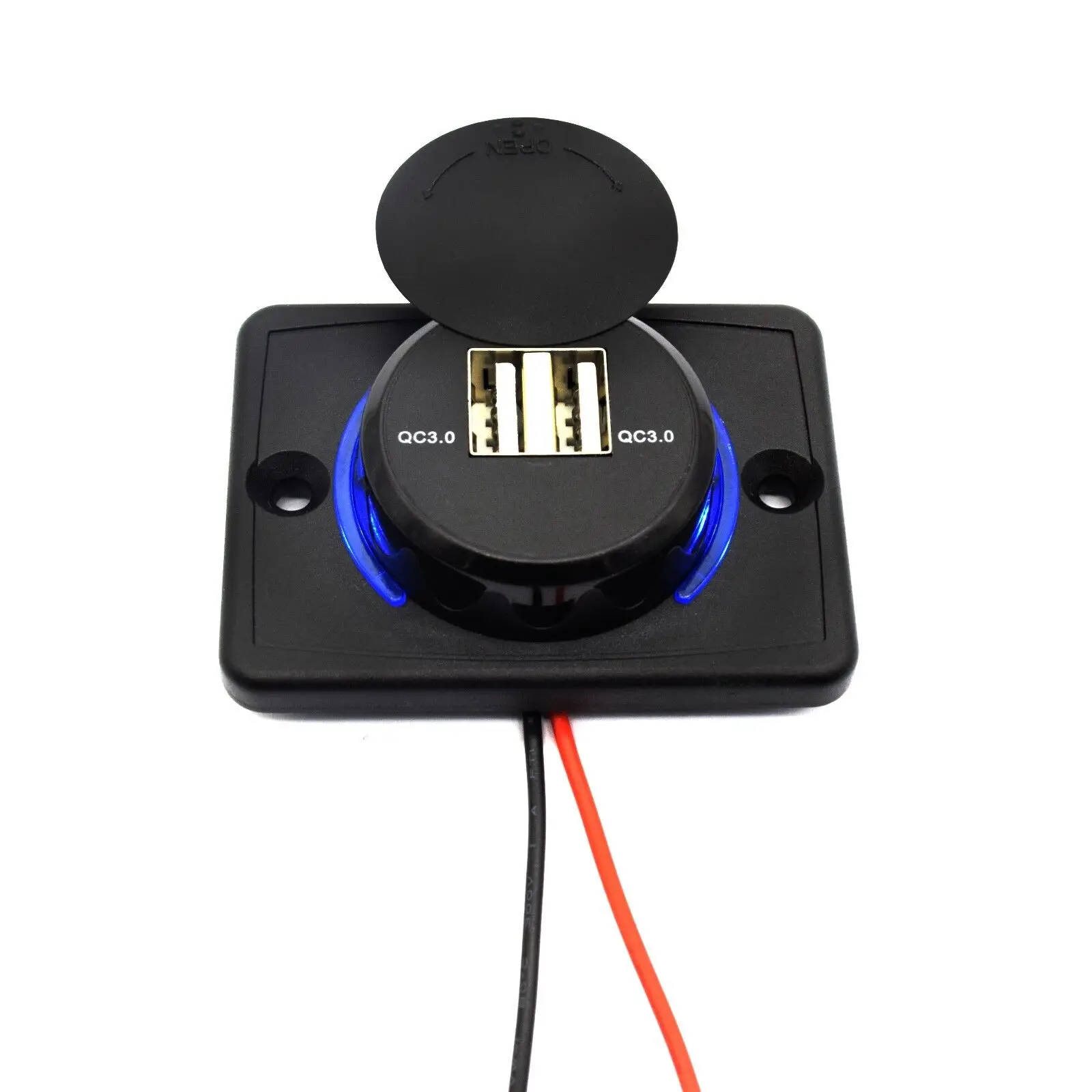 Автомобильное автомобильное морское зарядное устройство RV Usb-панель 24 В 2 А двухпортовый Тип C PD и QC 3 0 USB-зарядное с монтажной панелью