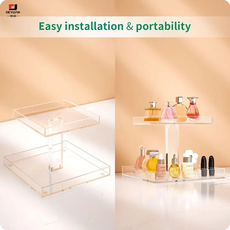 2 & 3 Tier Acrylic Makeup Perfume Organizer Display Tray Stand racks for Organizing Perfume Bottles