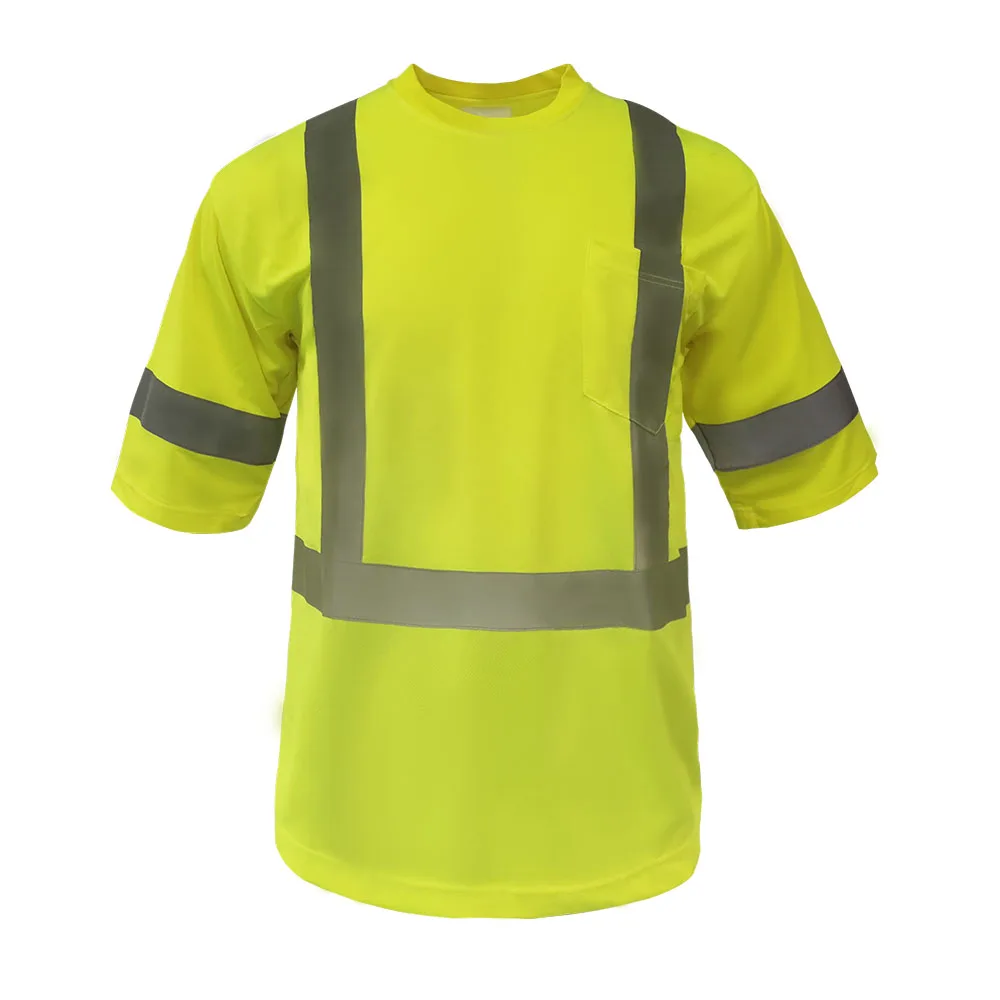 Best Selling Safety Clothing T Shirt Workwear O-neck 100%polyester Reflective T-Shirt
