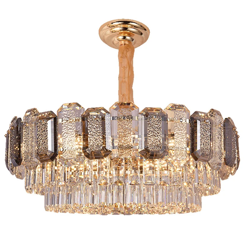 Light luxury postmodern high-end restaurant bedroom lamps and lanterns living room crystal chandelier simple villa Hong Kong-sty