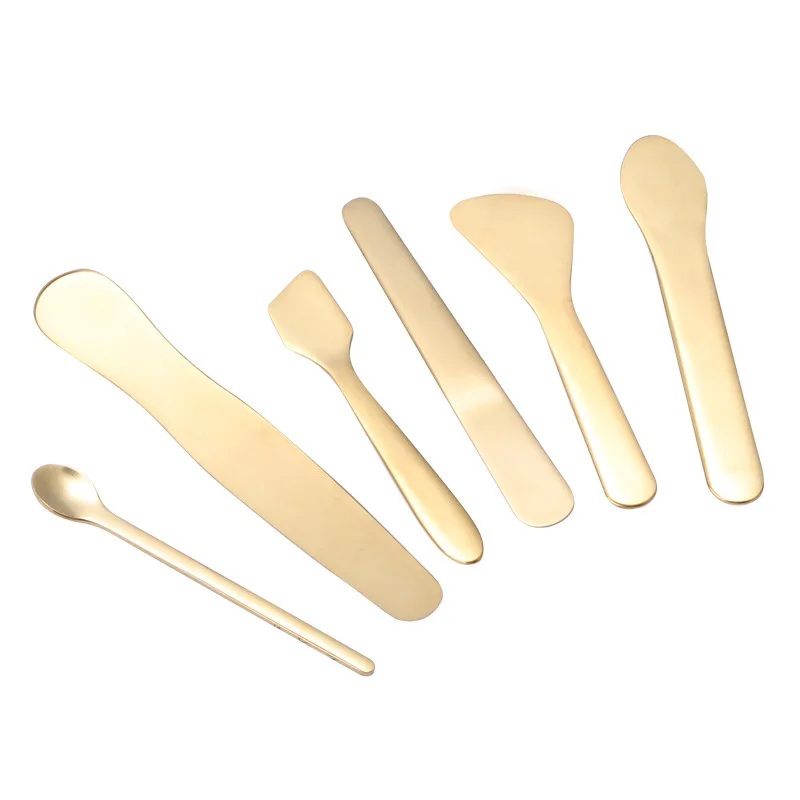 metal zinc stainless steel ceramics cosmetic spoon plastic silicon eye cream stick spoon custom cosmetics spatula