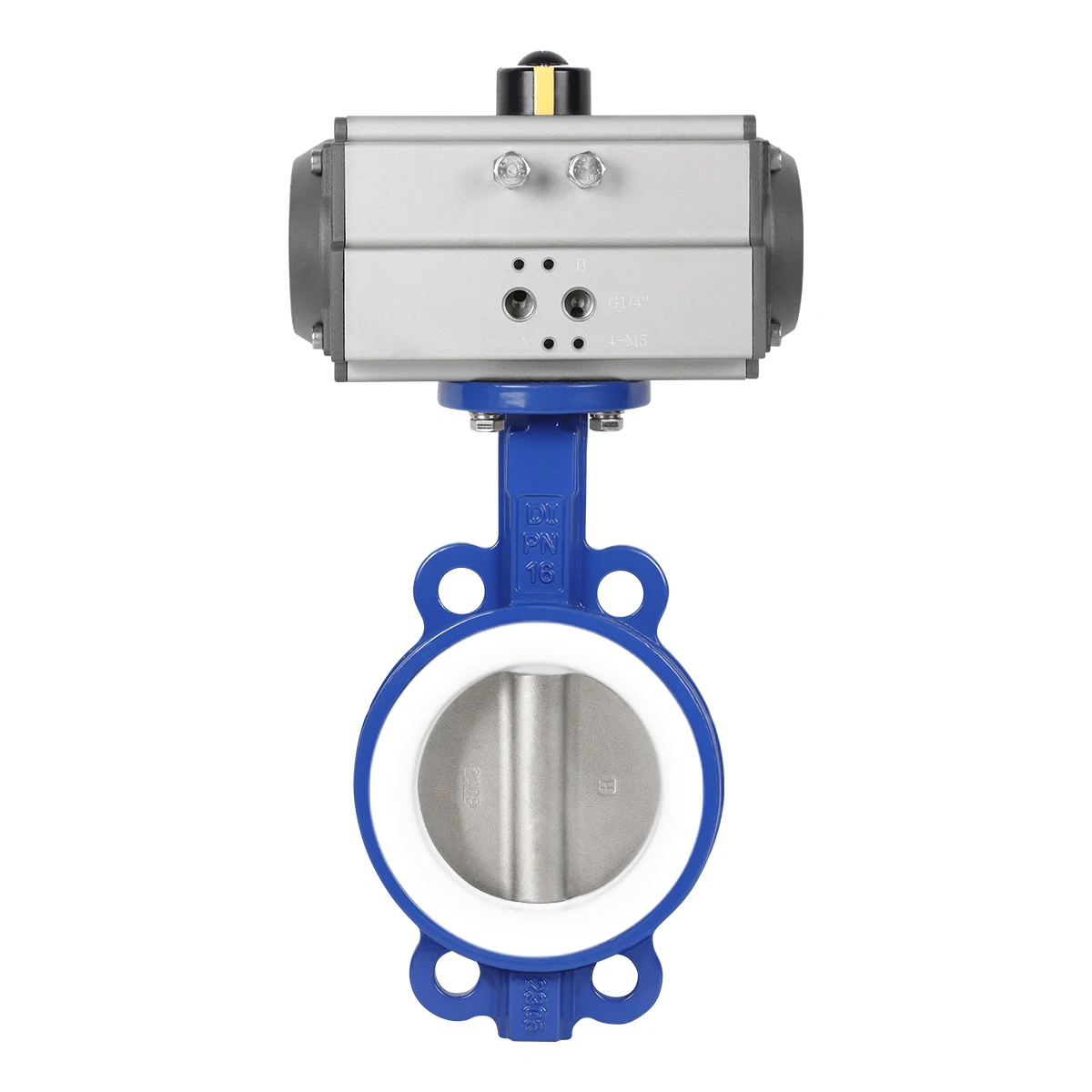 Pneumatic Double Acting EPDM PTFE Butterfly Valve Quick Open Strong Acid Ductile Iron Butterfly Valve for Water Control