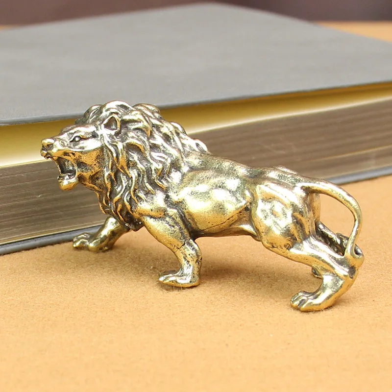 Wholesale Desk Ornament Souvenir Gift Zinc Alloy Metal Figurine Animals Brass Lion Figurines