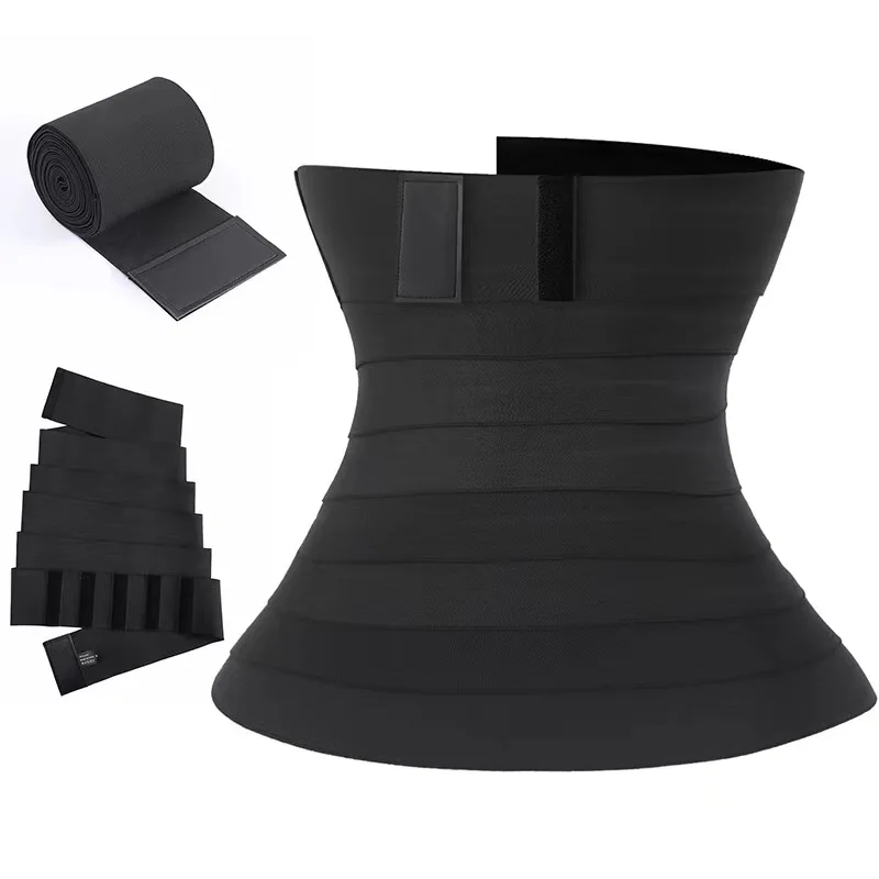 Compress Postpartum Tummy Belly  Bandage Wrap Latex Waist Trainer Shaper Waist Trimmer  Belt  for Women