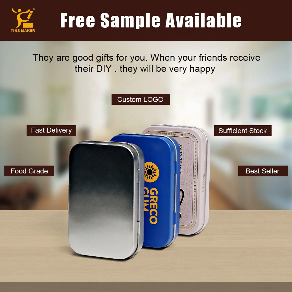 Custom Small Empty Rectangular Round Metal Boxes Can Packaging With Lid For Tea Candle Gift Candy Food Container Hinge Tin Box